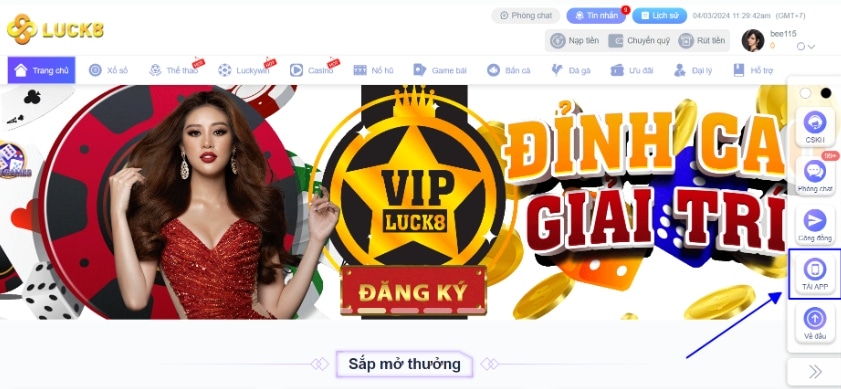 Hướng dẫn các bước tải app luck8